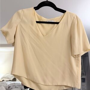 Babaton Cream V-Neck Blouse